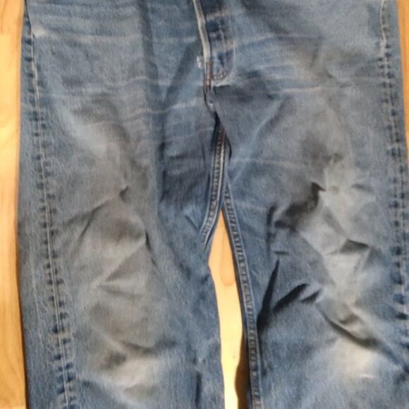 Vintage Levi's 501 Button Fly Blue Denim Jeans 40x36 - Picture 4 of 9